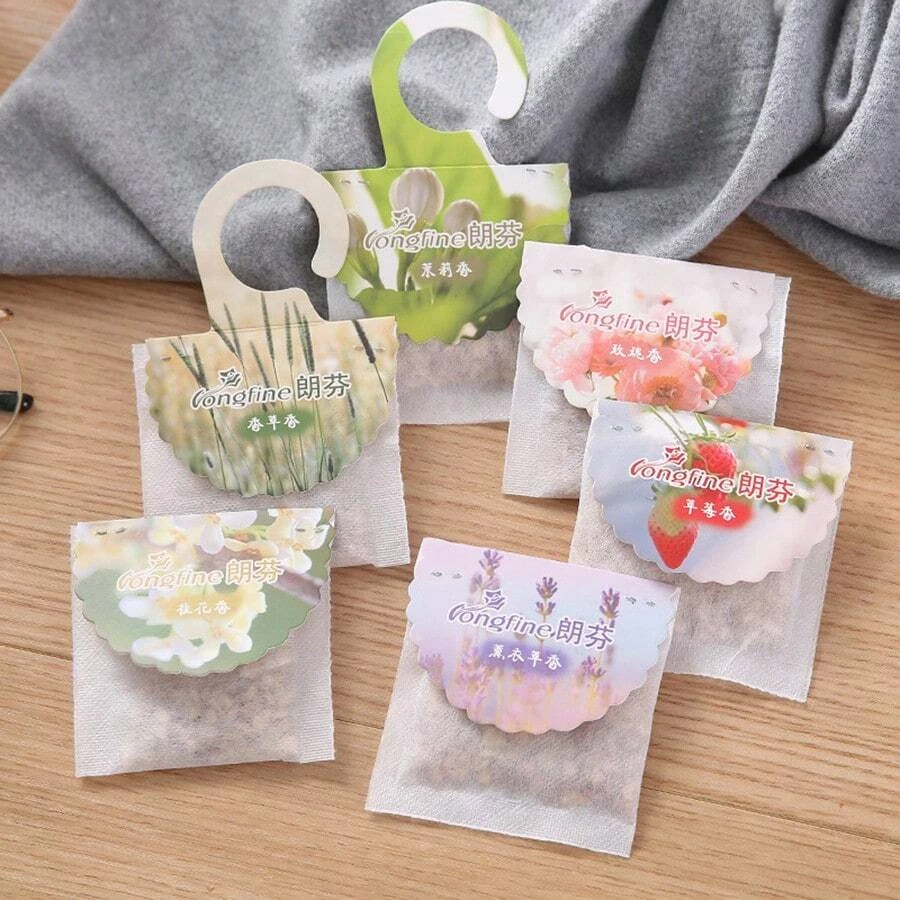 5/10pcs Wardrobe Hanging Sachets Lasting Fragrance Scented Bags for Closet Room Drawers Bathroom Air Freshener Aromatherapy