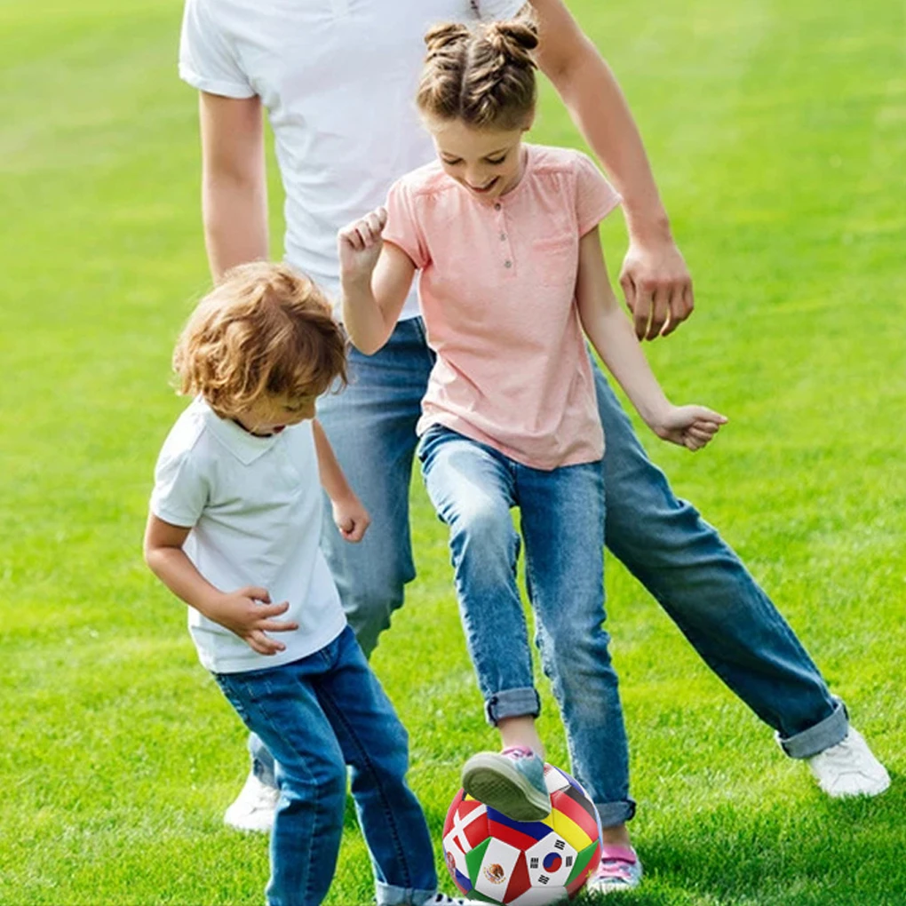 Flag Printed Soccer Ball Official Size 5 Soccer Match Ball Outdoor Match Game Football Pvc 2.7Thickened Team Training Footy Ball