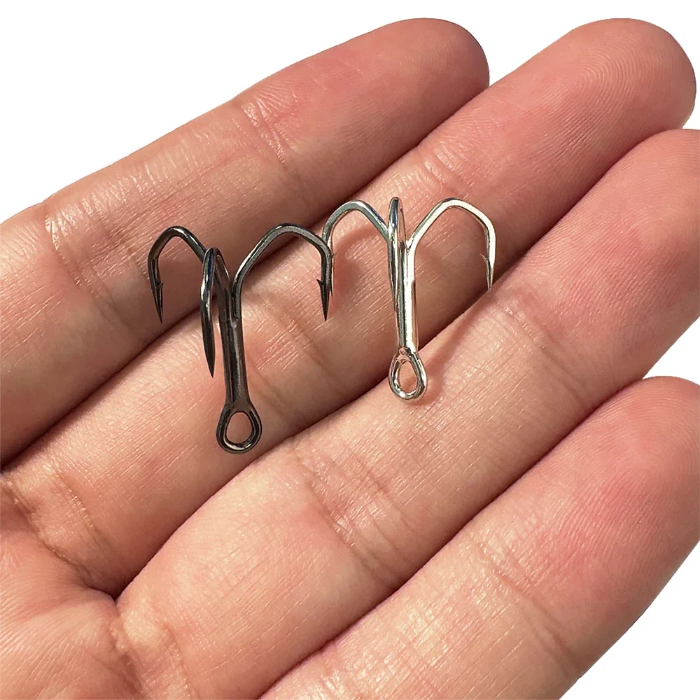 GOBAIT 30PCS Treble Hooks 2#-12# Fishhooks Angle Barbed Sharp High Strength Nickel Antirust Pesca Lure Fishing Tackle Fish Hook