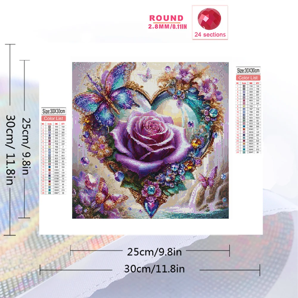 Evershine Diamond Painting Rose Flower Embroidery Love Full Square Round Mosaic Butterfly New Arrival Home Decor