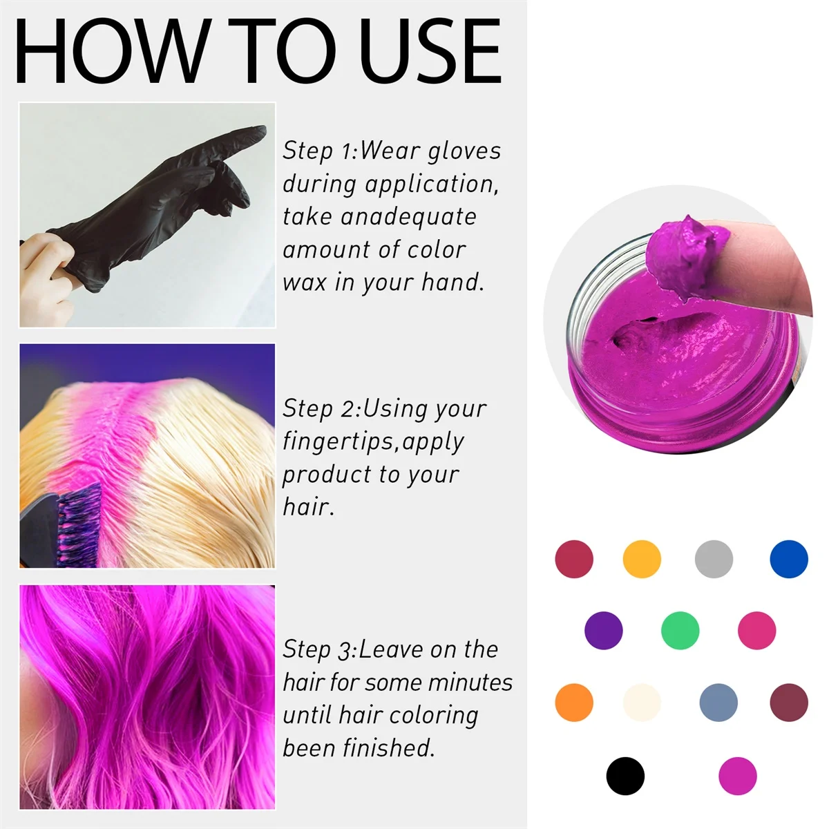 Valentine's Day Hair Color Wax for Men & Women Hair Clay Fashion One-Time Temporary Styling Dye Cream Easy Wash Hair Beard Color