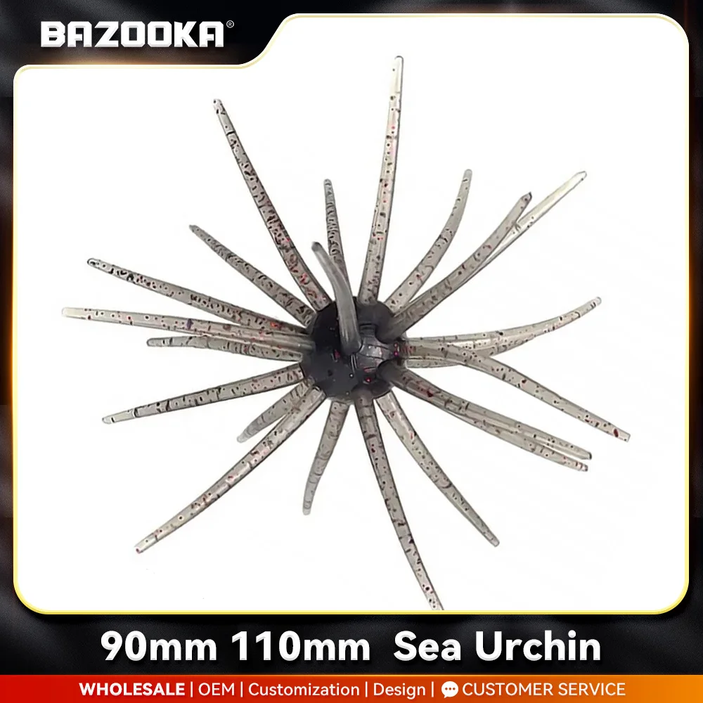 Bazooka TPE Fishing Lure Simulated PVC Sea Urchin 2g 8g Soft Pike Silicone For Bream Sea Bass Tilapia Gears Mandarin Winter Bait