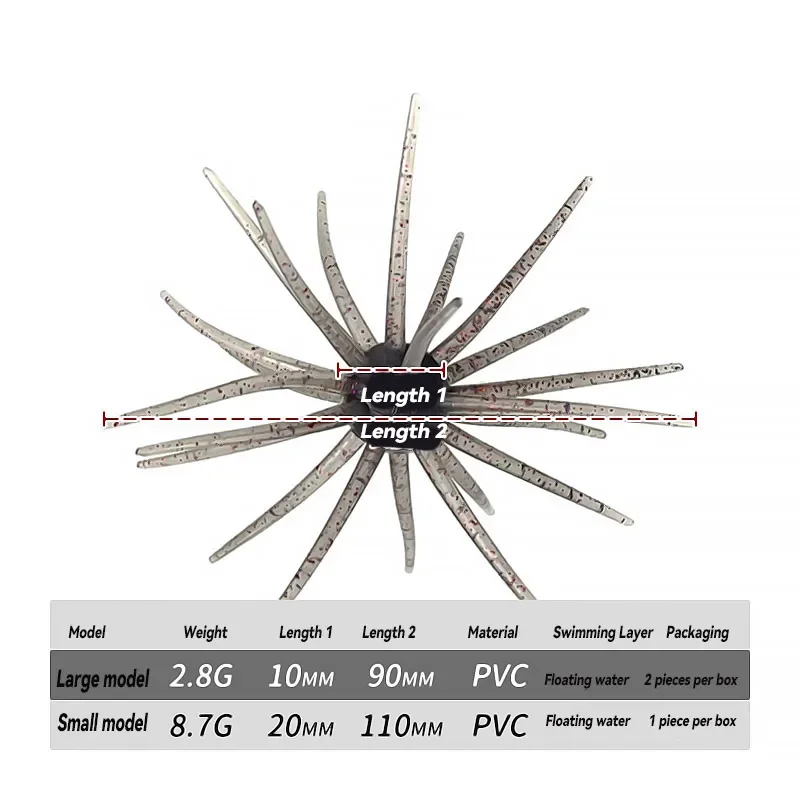 Bazooka TPE Fishing Lure Simulated PVC Sea Urchin 2g 8g Soft Pike Silicone For Bream Sea Bass Tilapia Gears Mandarin Winter Bait
