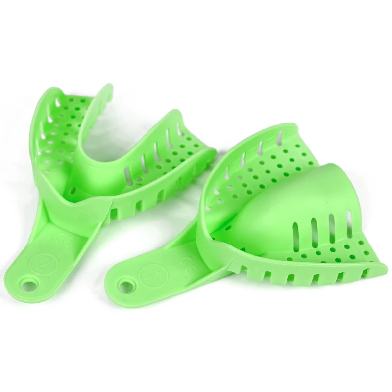 Dental Impression Trays Holder Disposable Plastic Denture Tray S / M / L Adult Children Teeth Plaster Tray Holder Oral Materials