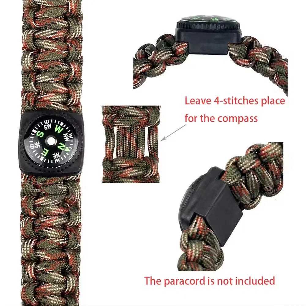 5/10/16Pcs Mini Pocket Oil Filled Compass Portable Wristband Compass Detachable Outdoor Camping Hiking Travel Navigation Tool