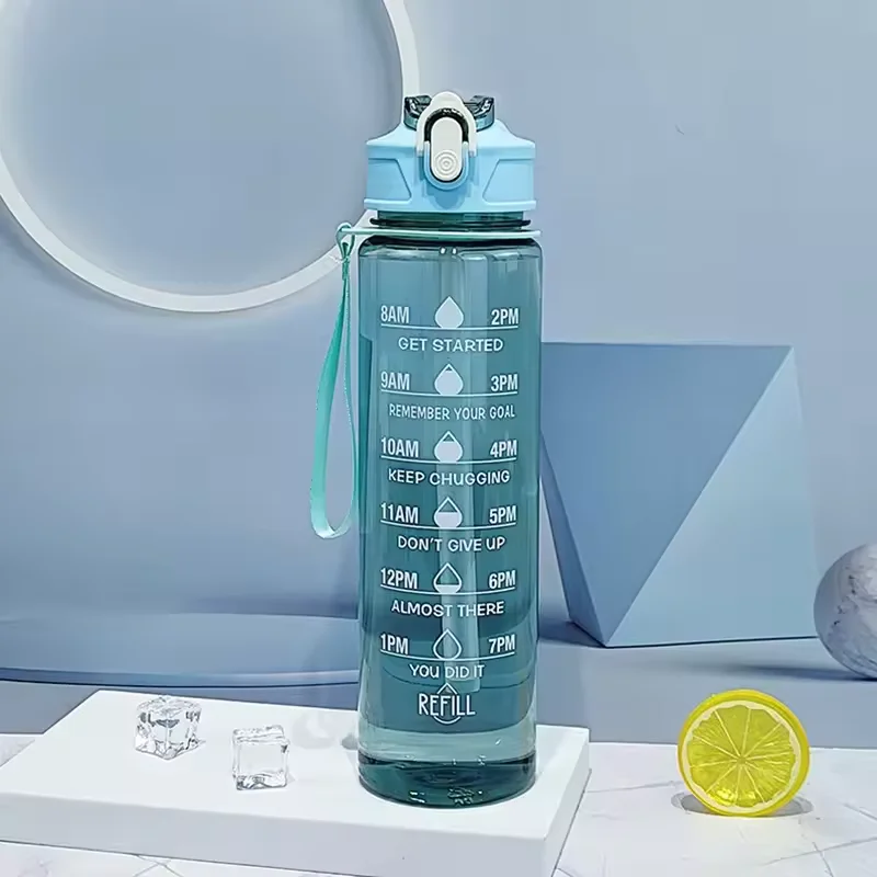 750-900ML Large Capacity Sports Water Bottle Leak Proof Colorful Plastic Cup Drinking Outdoor Travel Portable Gym Fitness Jugs