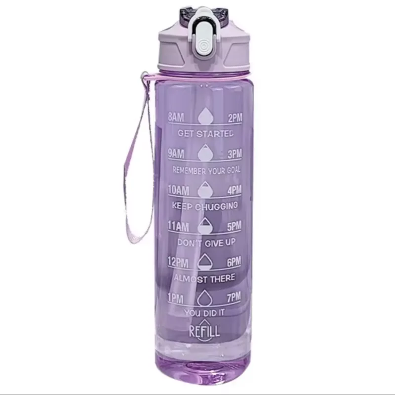 750-900ML Large Capacity Sports Water Bottle Leak Proof Colorful Plastic Cup Drinking Outdoor Travel Portable Gym Fitness Jugs