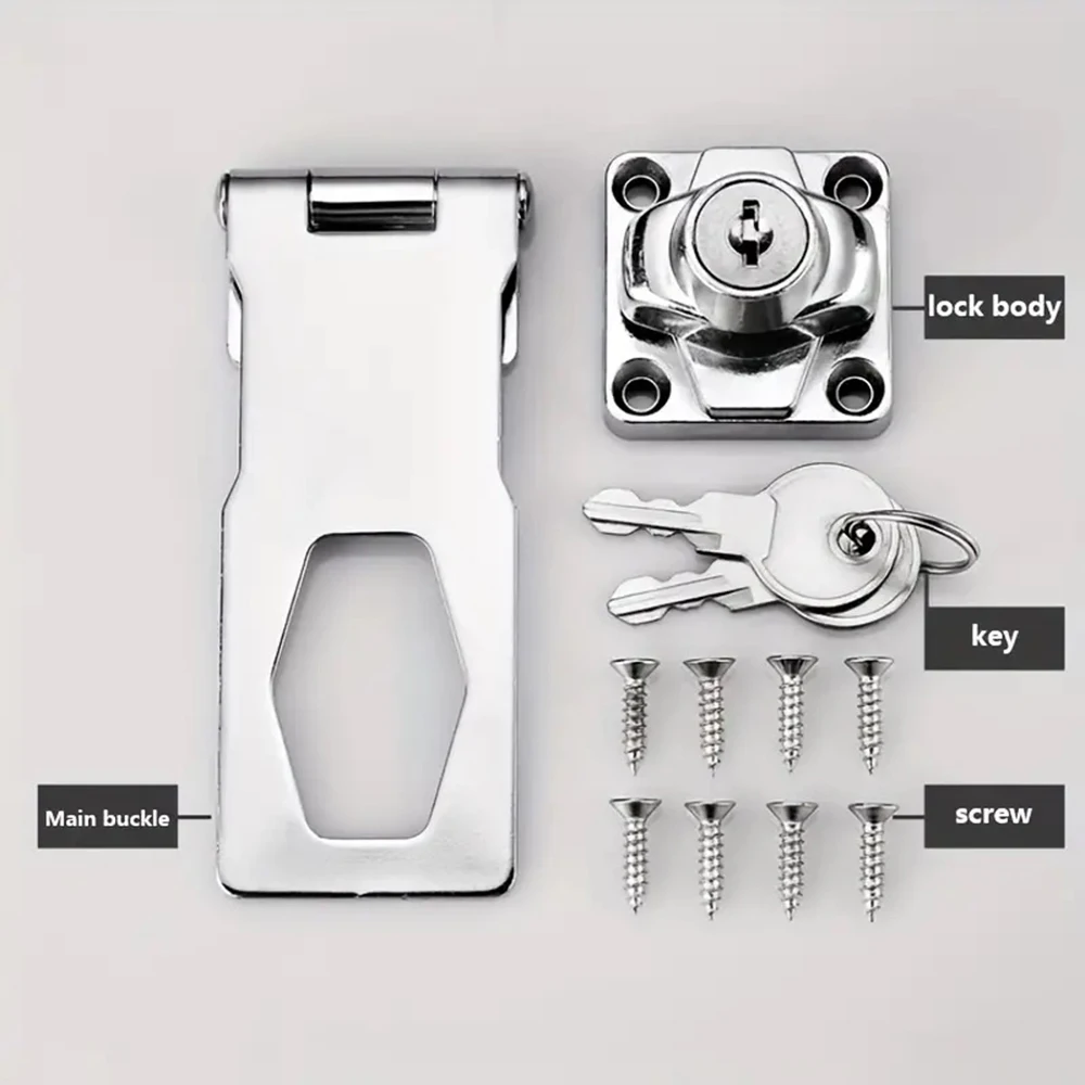 Locking Hasp Heavy Duty Locking Hasp Staple With Keys Padlock Cupboard Shed Garage Lock Office Cabinet Security Lock Hardware