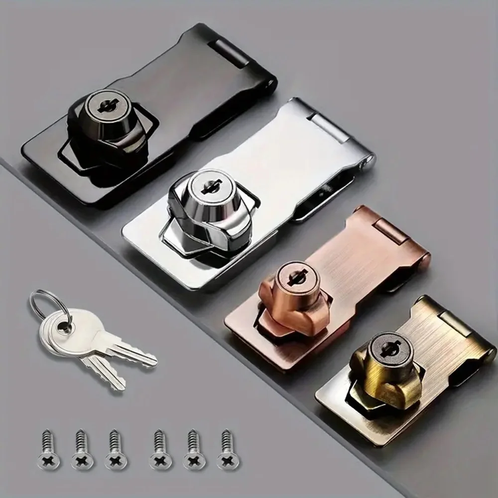 Locking Hasp Heavy Duty Locking Hasp Staple With Keys Padlock Cupboard Shed Garage Lock Office Cabinet Security Lock Hardware