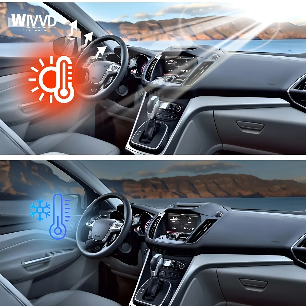 Gradient Solar Window Tint Film Color Changing Film Car Sun Shade Front Windshield Sunshade Protector Heat Insulation Universal