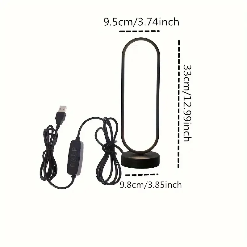 1Pcs Table Lamp Bedroom Ring Table Lamp Living Room Black And White USB Dimming Bedside Lamp LED Small Night Light