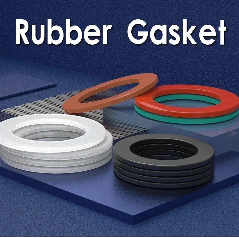 H2mm Flat Gasket M2-M42 Nitrile Silicone Fluorine Rubber NBR VMQ FKM Wear-Resistant Shock-Absorbing Waterproof Sealing Gasket