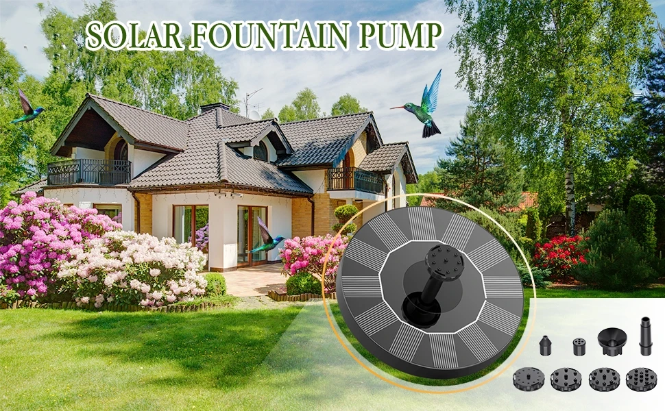 Solar Water Fountain Pool Pond Waterfall Fountain Garden Supplies Decoration Outdoor New Mini Solar Powered Fountain Bird Baths