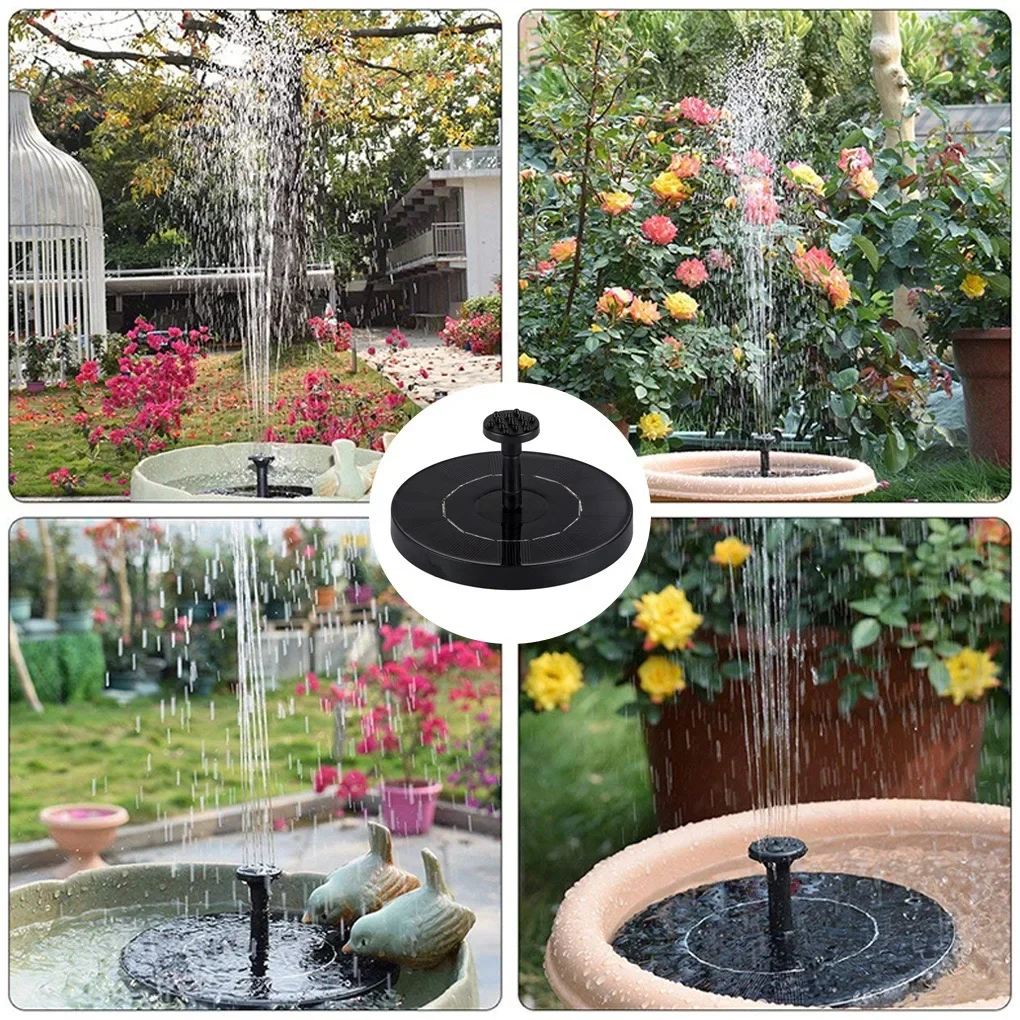 Solar Water Fountain Pool Pond Waterfall Fountain Garden Supplies Decoration Outdoor New Mini Solar Powered Fountain Bird Baths
