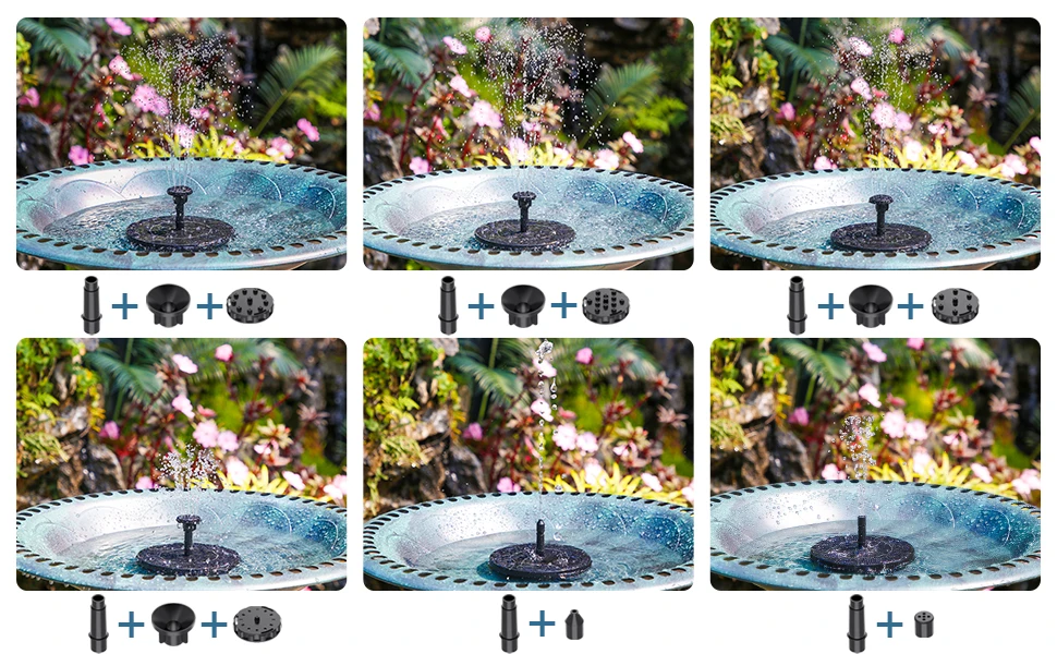 Solar Water Fountain Pool Pond Waterfall Fountain Garden Supplies Decoration Outdoor New Mini Solar Powered Fountain Bird Baths