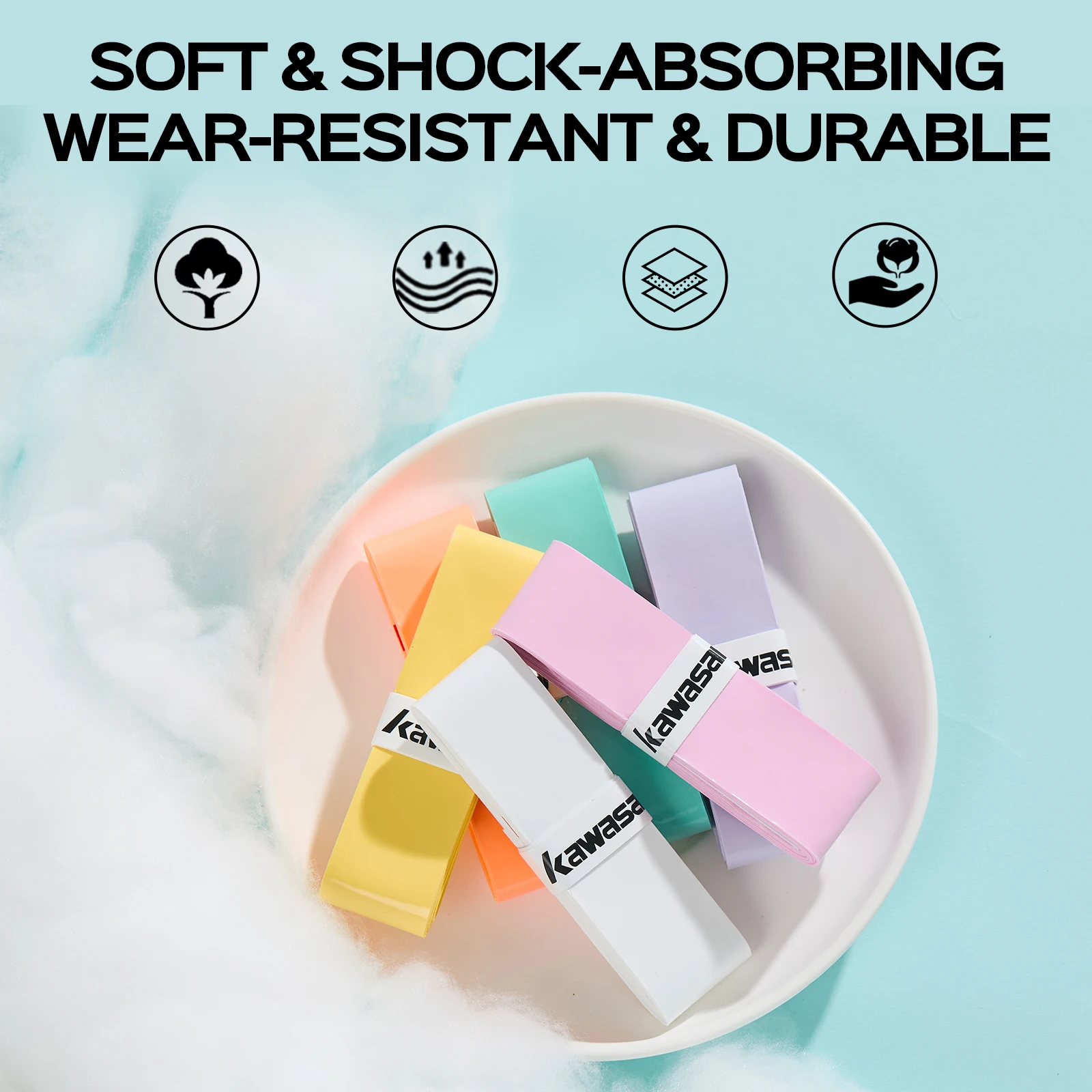 5/10/60 Pieces Overgrips Padel Original Kawasaki Sticky Anti-slip Overgrip Tennis Shock Absorption Paddle Grip Accessories