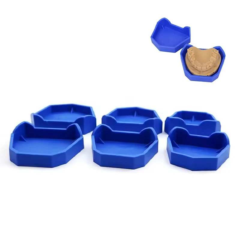 2/6Pcs Dental Model Base Silicon Plaster Model Base Denture Impression Trays Dentistry Former Base Kit Dentist Laboratory Tools
