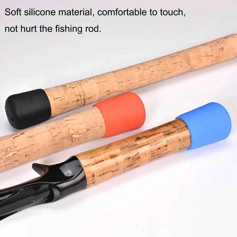 4pcs Fishing Rod End Cap Silicone Plug Cover Fishing Rod Tail Plug Protector Case Strong Elasticity Fishing Tackle Accessories