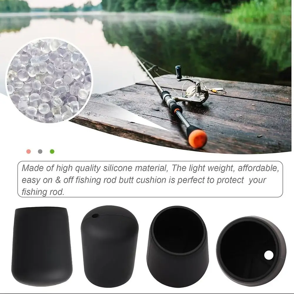 4pcs Fishing Rod End Cap Silicone Plug Cover Fishing Rod Tail Plug Protector Case Strong Elasticity Fishing Tackle Accessories