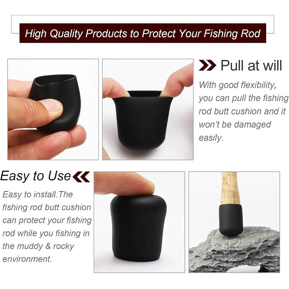 4pcs Fishing Rod End Cap Silicone Plug Cover Fishing Rod Tail Plug Protector Case Strong Elasticity Fishing Tackle Accessories