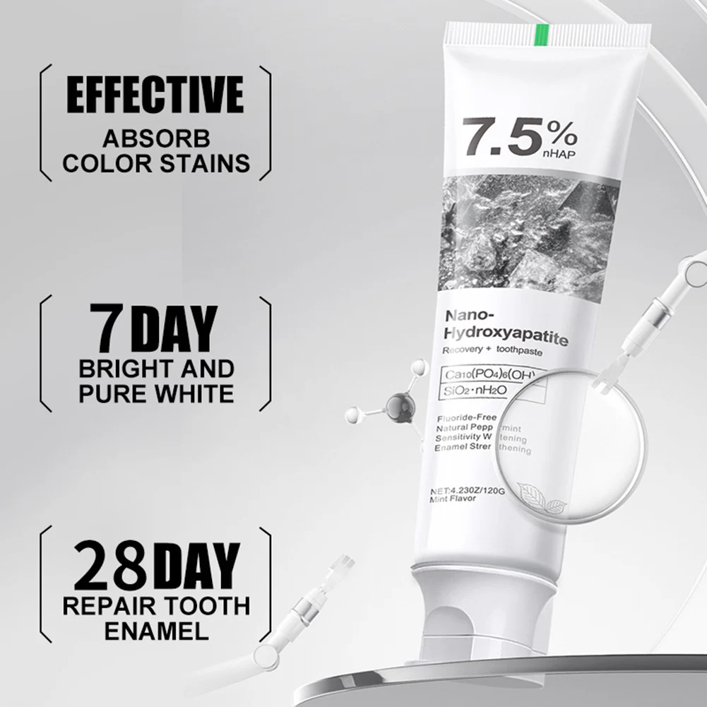 120g Hydroxyapatite Toothpaste,Gentle Mint,Breath Refreshing Whitening Toothpaste,Intensives Stain Removal Tooth Paste,Oral Care