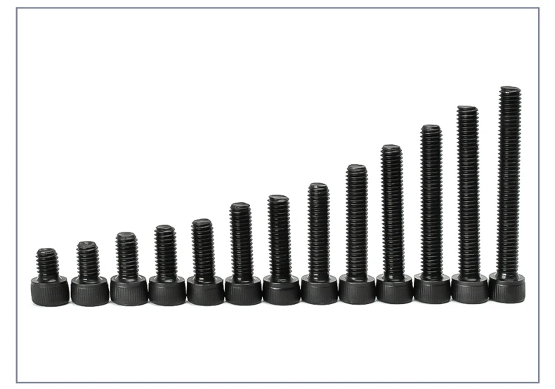 M2M3M4M5M6M8M10M12M14M16 Carbon Steel Grade 12.9 DIN912 Hex Socket Bolts Black Metric Threaded Hexagonal Machine Screws DIY Bolt