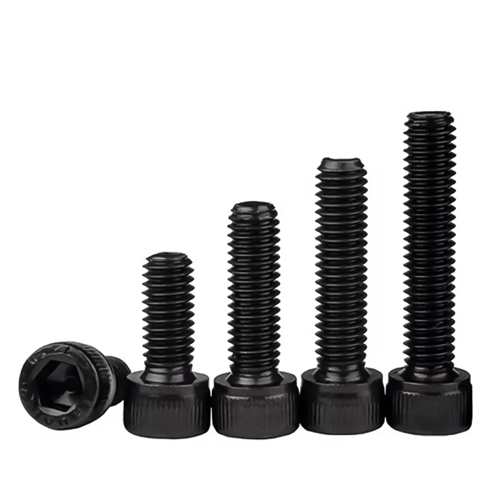 M2M3M4M5M6M8M10M12M14M16 Carbon Steel Grade 12.9 DIN912 Hex Socket Bolts Black Metric Threaded Hexagonal Machine Screws DIY Bolt