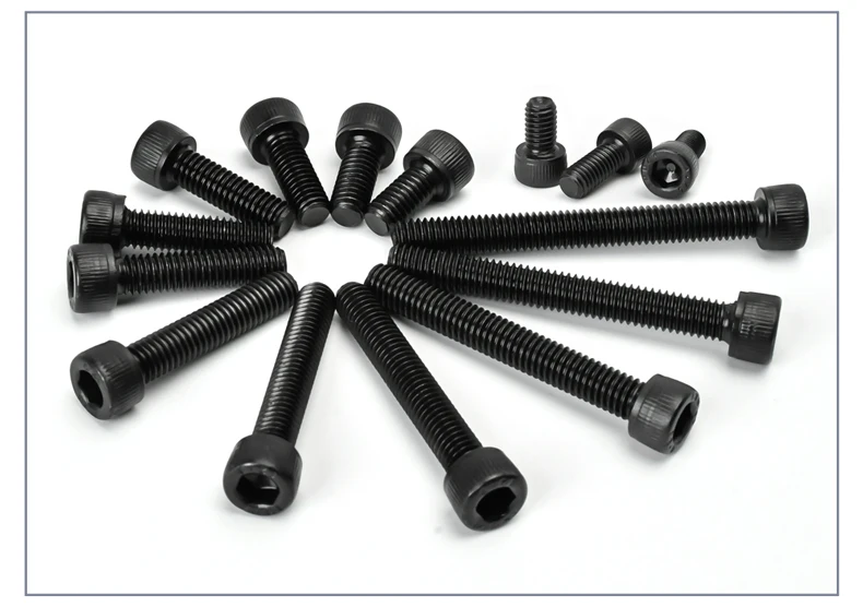 M2M3M4M5M6M8M10M12M14M16 Carbon Steel Grade 12.9 DIN912 Hex Socket Bolts Black Metric Threaded Hexagonal Machine Screws DIY Bolt