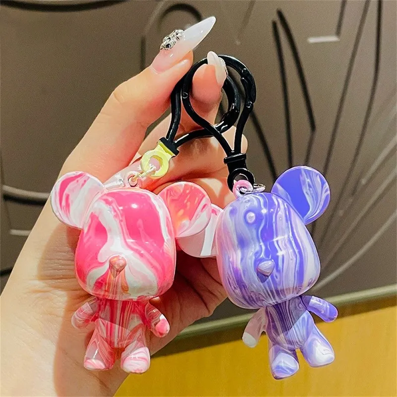Creative Fluid Bear Handmade DIY Painting Violent Bear Sculpture White Mold Doll Figurine Toys Animal Bear Home Decor Ornaments