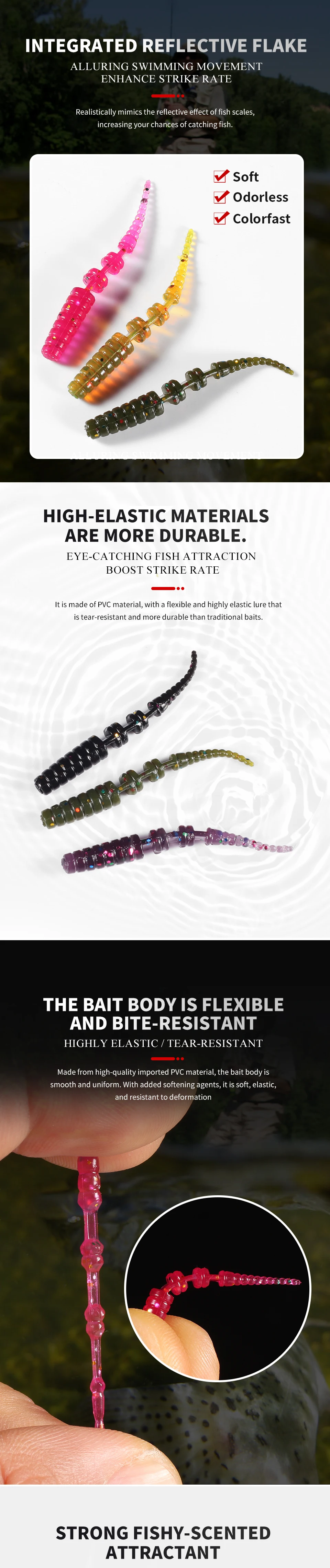 Supercontinent new30mm/50pcs Polaris Fishing Lures soft Artificial Bait Predator Tackle Polaris Sinking Lure Pesca Cheap Fishing