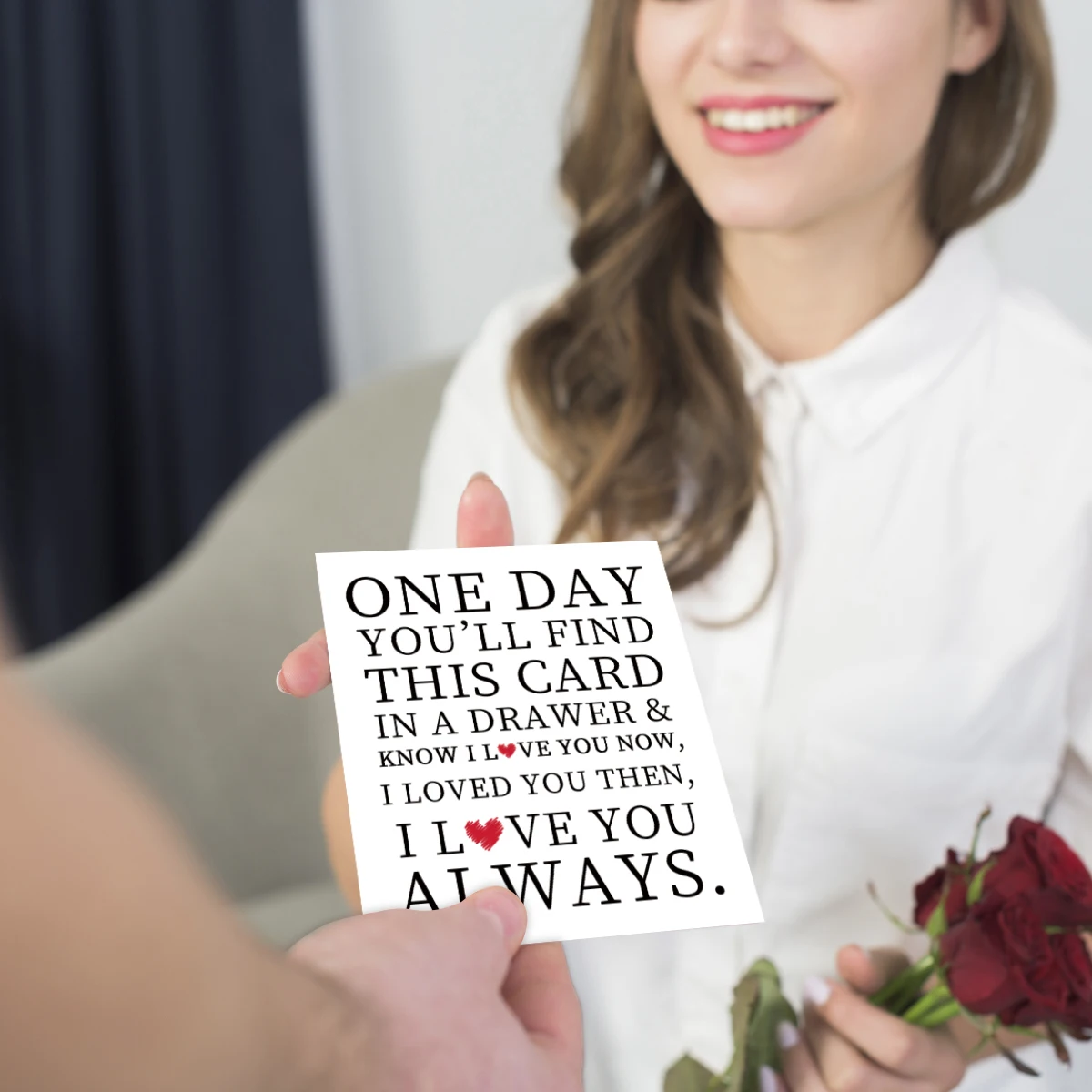 Heartfelt Love Anniversary Card, I Love You Always Greeting Card for Him Her Mom Wife Lover, Perfect for Valentine's Day,Wedding