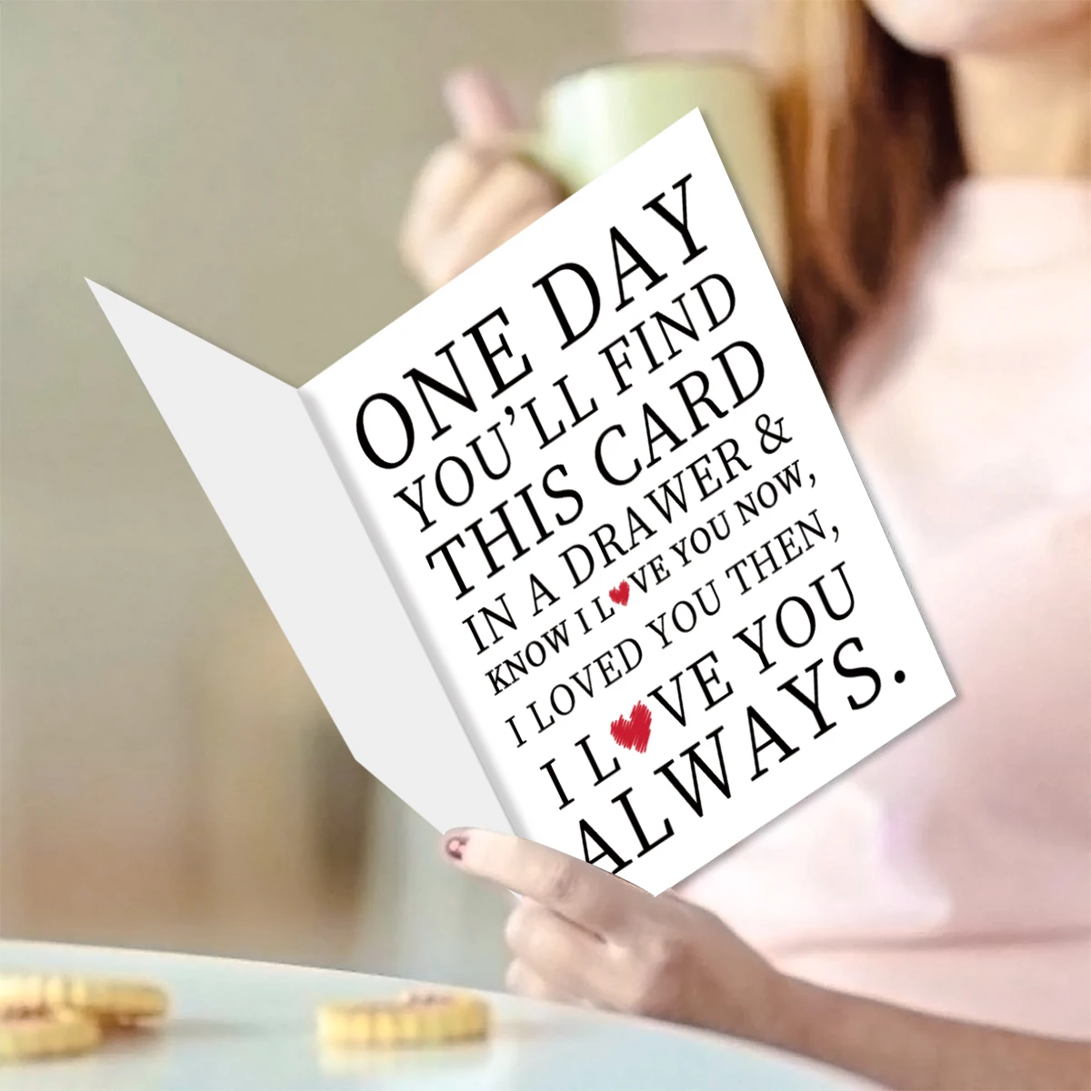 Heartfelt Love Anniversary Card, I Love You Always Greeting Card for Him Her Mom Wife Lover, Perfect for Valentine's Day,Wedding