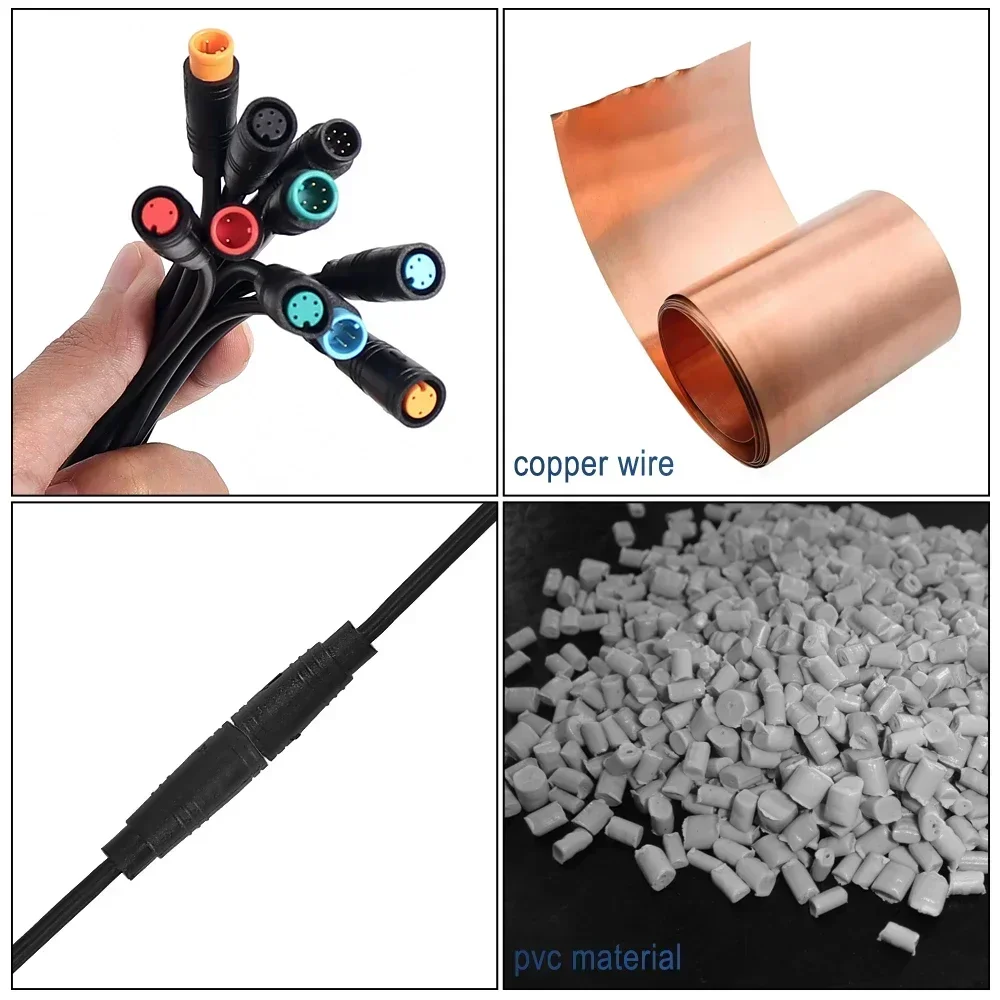 2/3/4/5/6Pin Male Female Cable Ebike Display Cable Connector Wire For Electric Scooter Sensor Electric Bicycle Butt Joint Plug