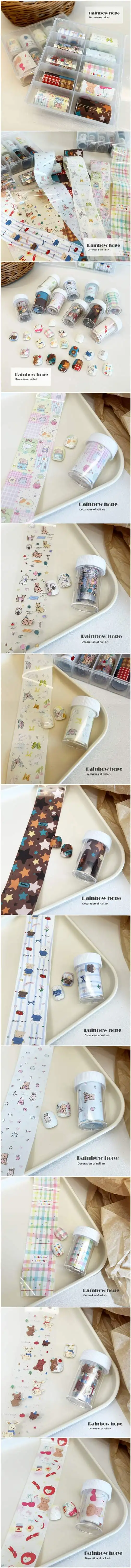 10Rolls Flower Lace Plaid  Bow  Nail Foils Transfer Paper  Nail Art Stickers  Manicure Set Decal  Nails Decoration