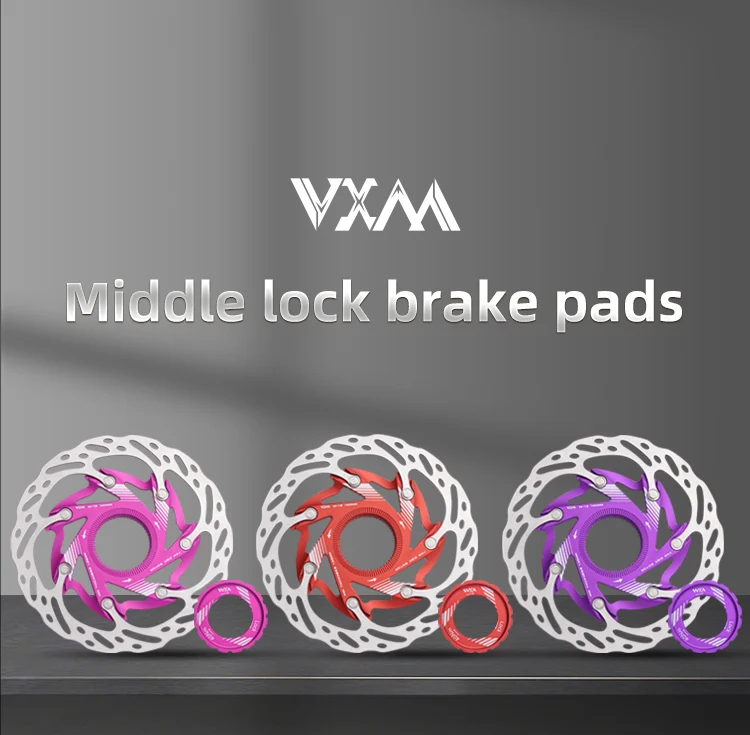 VXM Road Bicycle Center Lock Disc Brake Rotor Pads MTB Bike Rotors 140mm 160mm CNC Lighweight Aluminum Alloy Cycling Discs Parts