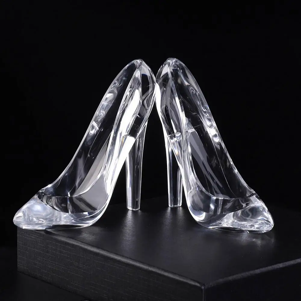 1pc Cinderellas Crystal Shoes Kids Birthday Gift Home Decor High-Heeled Shoes Figurines Wedding Decoration Valentine's Day Gift
