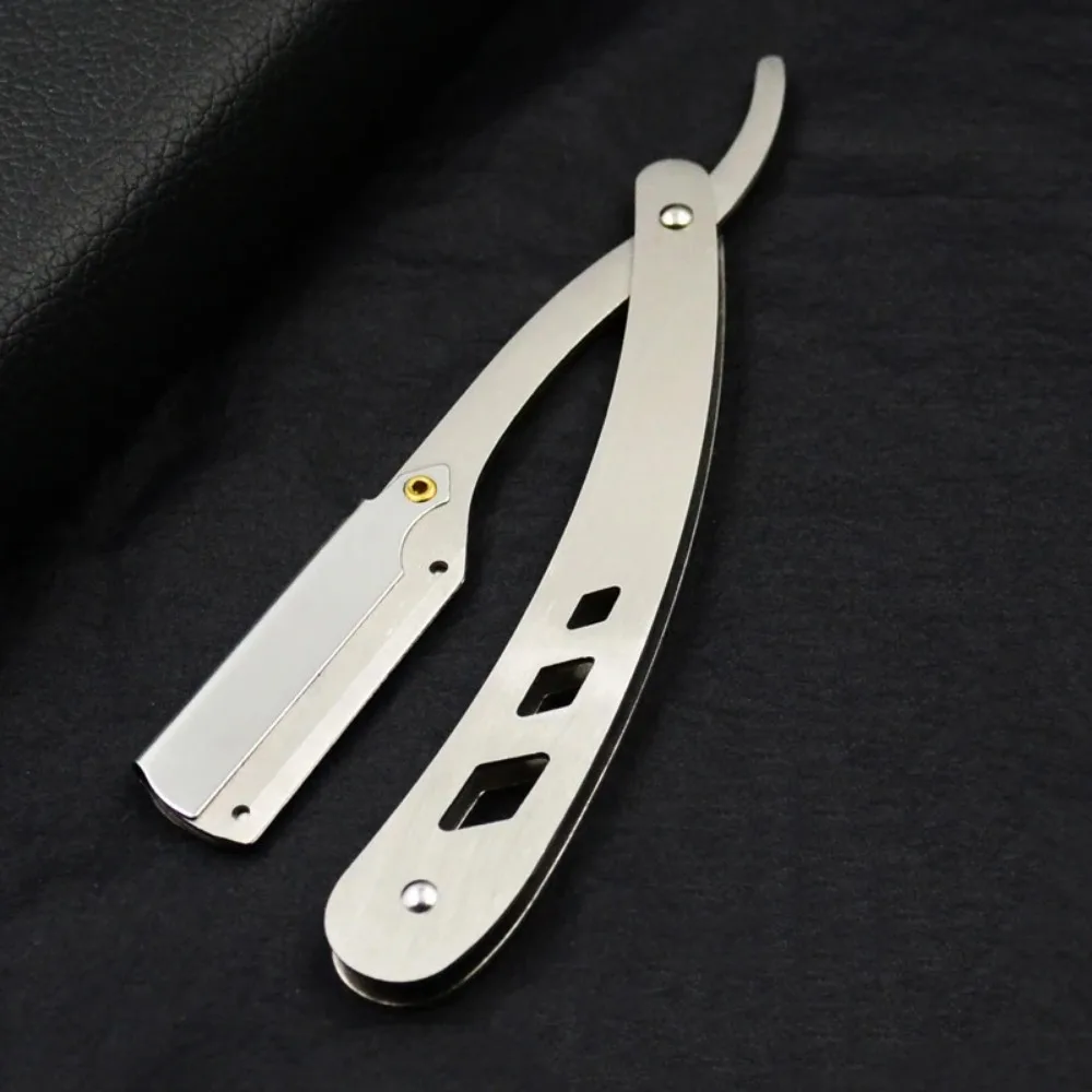 1Pcs Men Shaving Barber Tools Hair Razor and Blades Antique Black Folding Shaving Knife Unisex Hair Removal (Without Blade)