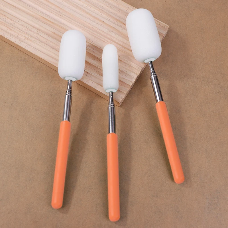 Pottery Absorbent Sponge Telescoping Stick Pottery Sculpture Sponge Holder DIY Ceramic Throwing Stick Pottery Trimming Tools