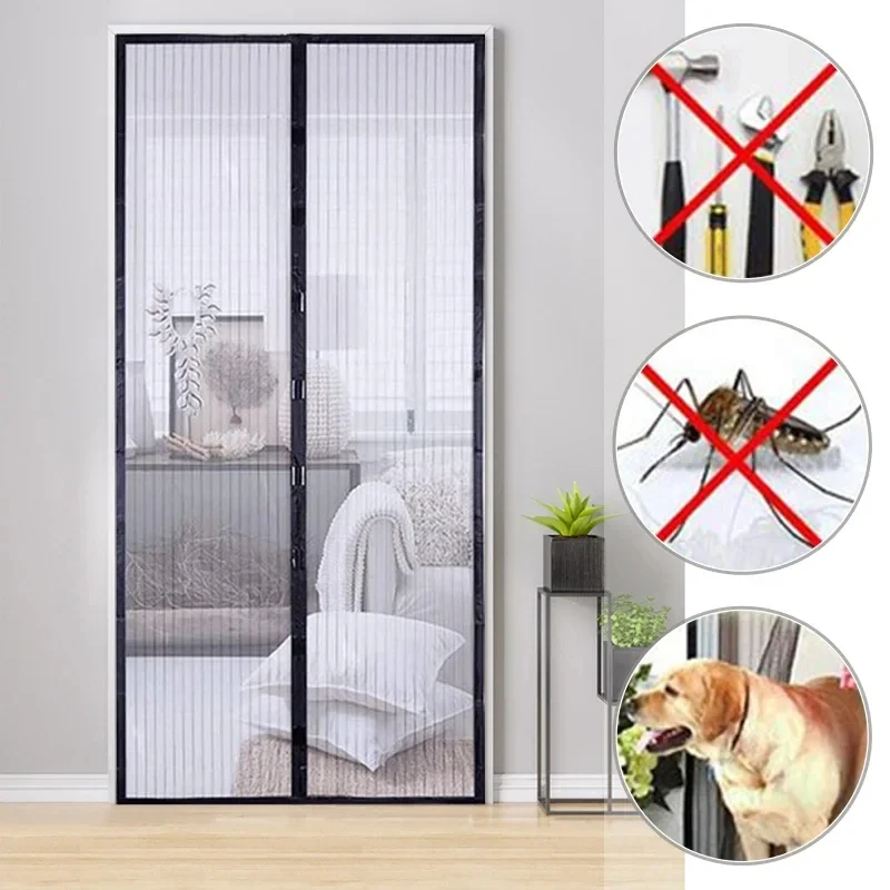 Mosquito Net Curtain Magnets Door Mesh Insect Sandfly Netting with Magnets on The Door Mesh Screen Automatic Closing Door Screen