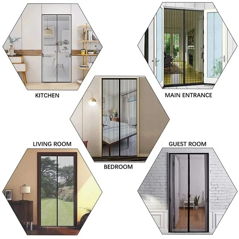 Mosquito Net Curtain Magnets Door Mesh Insect Sandfly Netting with Magnets on The Door Mesh Screen Automatic Closing Door Screen