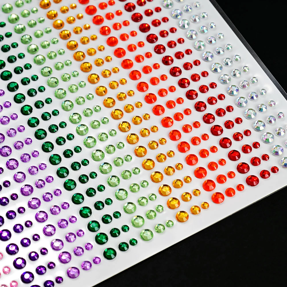 162/216/900pcs Eye&Face&Body Diamond Tattoos Stickers 3/4/5/6mm Colored Glitter Rhinestone Tattoo for Party Makeup Gem Accessory