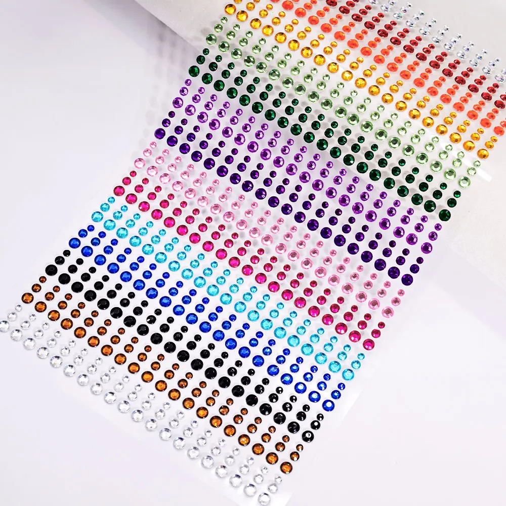 162/216/900pcs Eye&Face&Body Diamond Tattoos Stickers 3/4/5/6mm Colored Glitter Rhinestone Tattoo for Party Makeup Gem Accessory