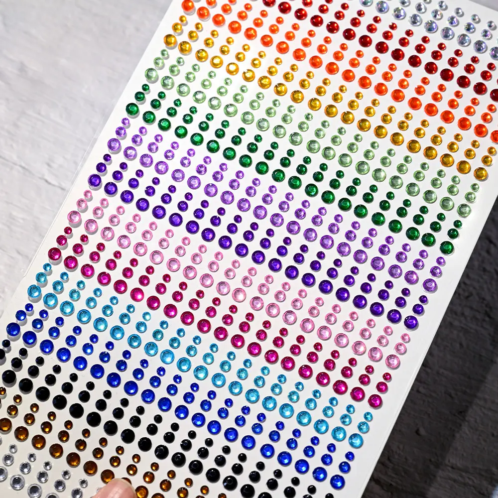 162/216/900pcs Eye&Face&Body Diamond Tattoos Stickers 3/4/5/6mm Colored Glitter Rhinestone Tattoo for Party Makeup Gem Accessory