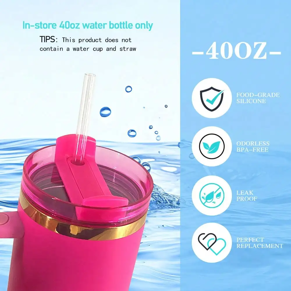 40 OZ Tumbler Lid Replacement Fit for Stanley Cup,Dustproof Spill Proof Splash Resistant Tumbler Covers for Cups Accessories 