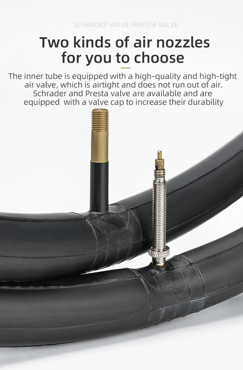 ROCKBROS Bicycle Inner Tube 700C Road Bike Tube 700*23C 25C 28C 35C Schrader Presta Valve Butyl Rubber Cycling Inner Tube