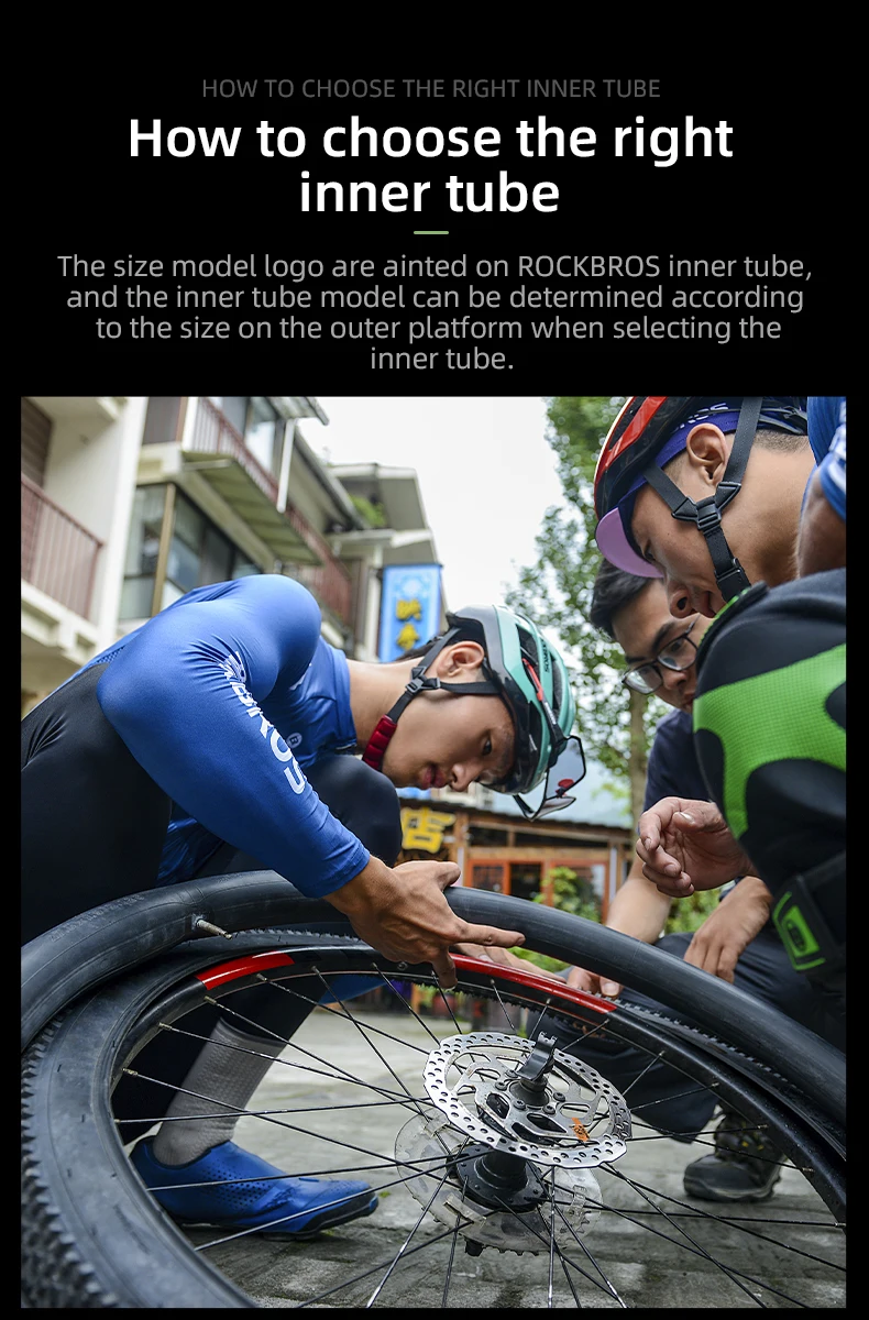 ROCKBROS Bicycle Inner Tube 700C Road Bike Tube 700*23C 25C 28C 35C Schrader Presta Valve Butyl Rubber Cycling Inner Tube
