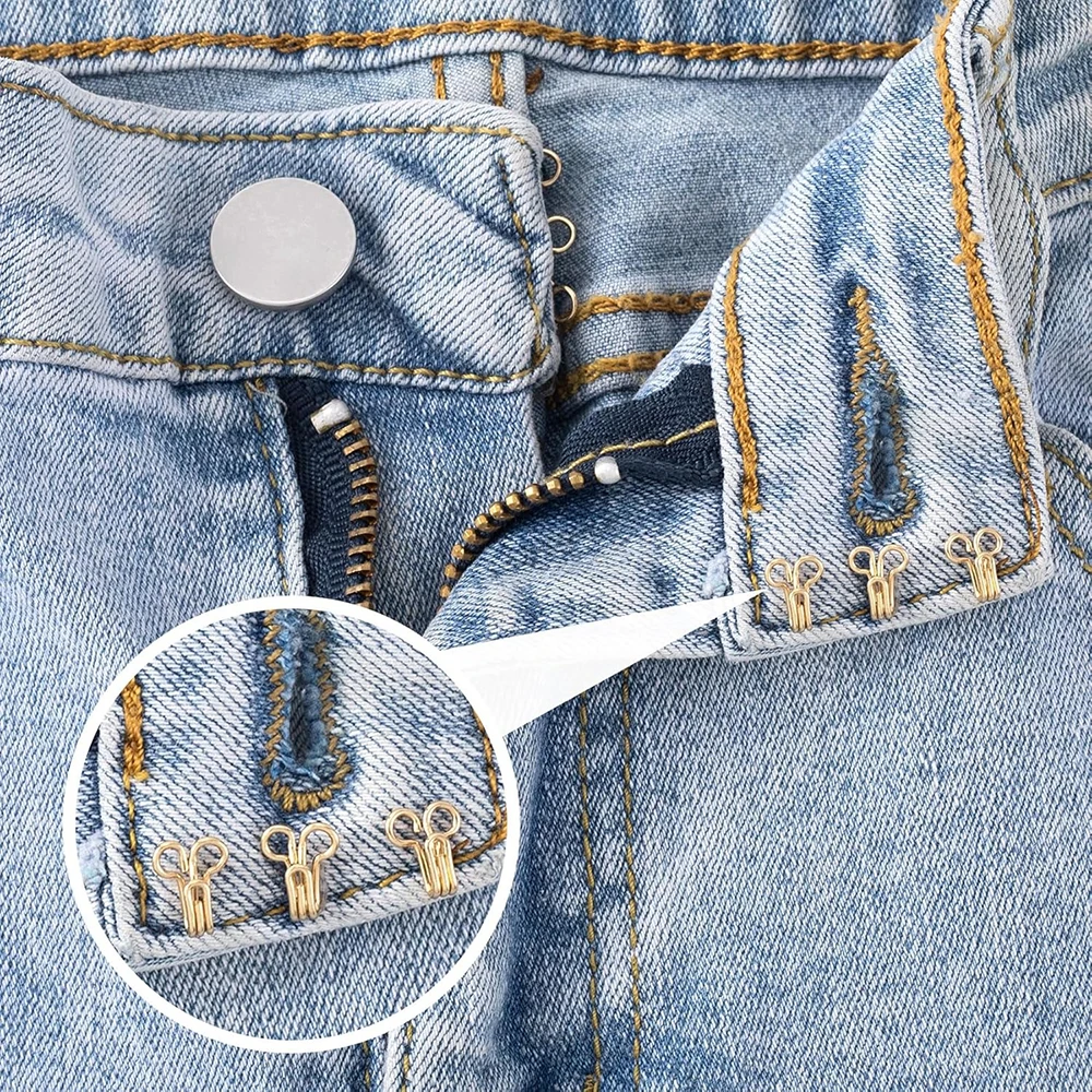 100PCS Sewing Hooks and Eyes Closure Gold Alloy Bra Hooks Sew on Snaps for Bra Clothing Replacement Trousers Skirts Crafting