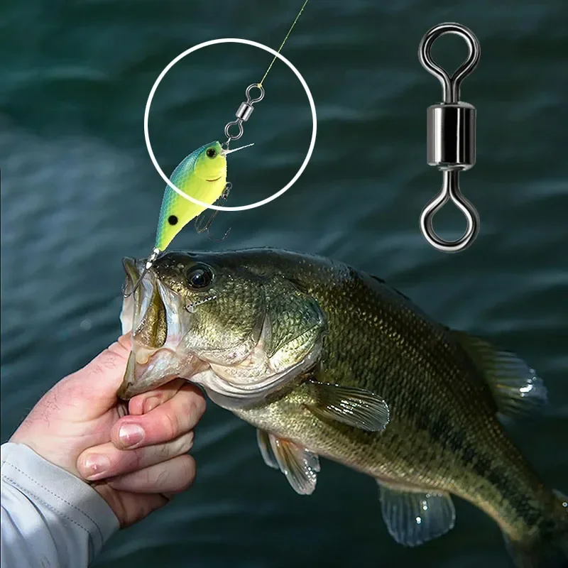 Fishing Swivels Kit Ball Bearing Rolling Swivel Fishing Tackle Saltwater Freshwater Fishing Line Connectors for Carp 200-500Pcs