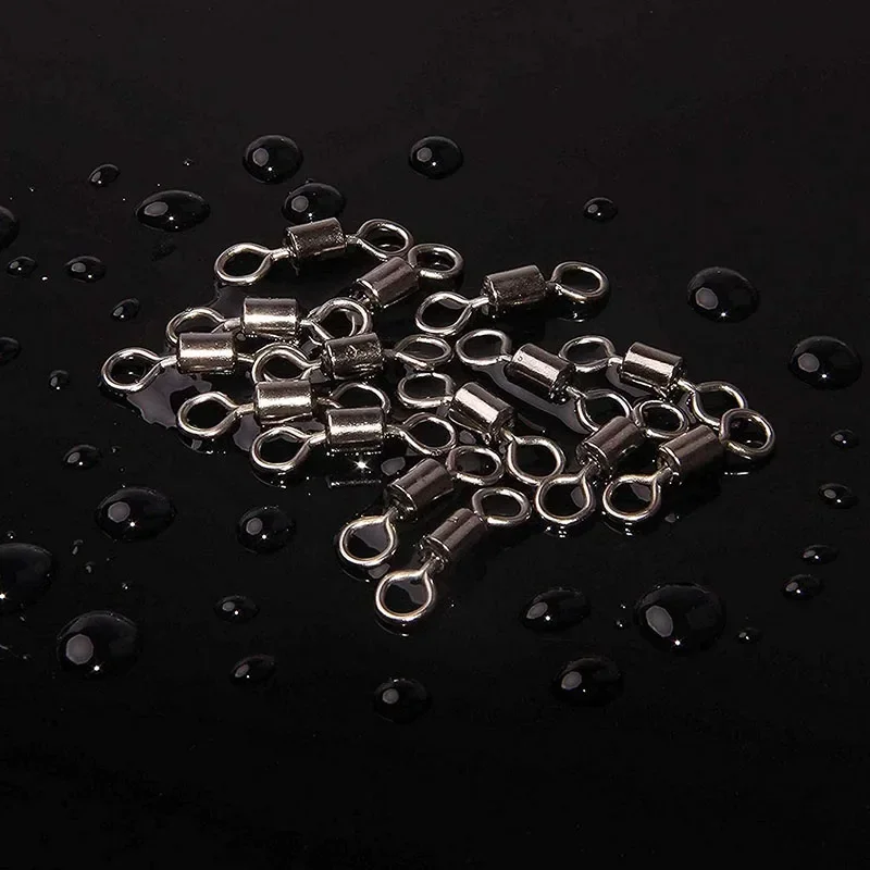 Fishing Swivels Kit Ball Bearing Rolling Swivel Fishing Tackle Saltwater Freshwater Fishing Line Connectors for Carp 200-500Pcs