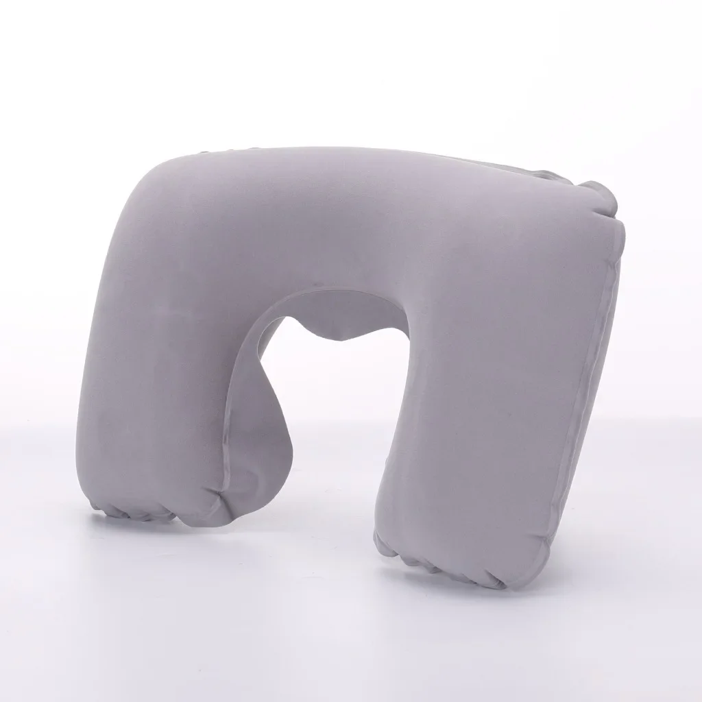 1-4Pcs Travel Pillow Car Air Flight Office Inflatable Neck Pillow Short Plush Cover PVC Support Headrest Soft Nursing Cushion